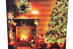 Christmas Fireplace Photo Booth Backdrop